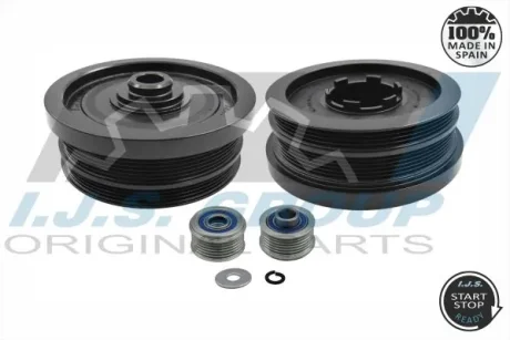Шків колінвалу + шків генератора BMW 1/3/5/X3 2.0D 02- (4PK+6PK) 17-1034KIT B IJS GROUP 17-1034KIT-B