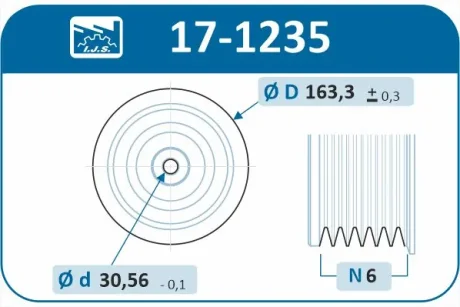 Шків колінвалу Opel Astra H/Vectra C/Zafira B 1.9CDTI 04- IJS GROUP 17-1235