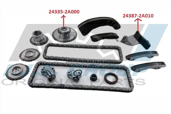 Комплект ланцюга ГРМ Hyundai Accent 1.5/1.6 CRDI 05- (ланцюг, натяжник, шестерня) IJS GROUP 40-1042FK (фото 1)
