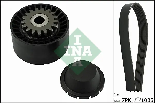 Комплект ременя генератора Renault Clio/Twingo 1.2i 05-/Dacia Sandero 1.2 12- (7PK1035) 529 0016 10 INA 529-0016-10 (фото 1)