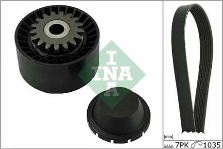 Комплект ременя генератора Renault Clio/Twingo 1.2i 05-/Dacia Sandero 1.2 12- (7PK1035) 529 0016 10 INA 529-0016-10