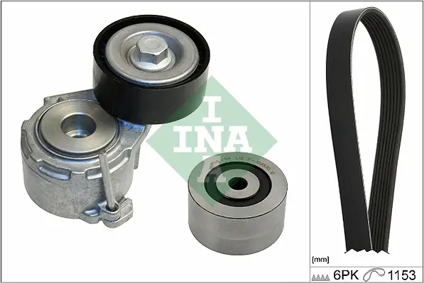 Комплект ременя генератора Citroen C4/Peugeot 307 2.0 HDi 00-09 (6PK1153) 529 0019 10 INA 529-0019-10 (фото 1)