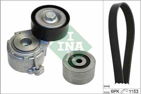 Комплект ременя генератора Citroen C4/Peugeot 307 2.0 HDi 00-09 (6PK1153) 529 0019 10 INA 529-0019-10