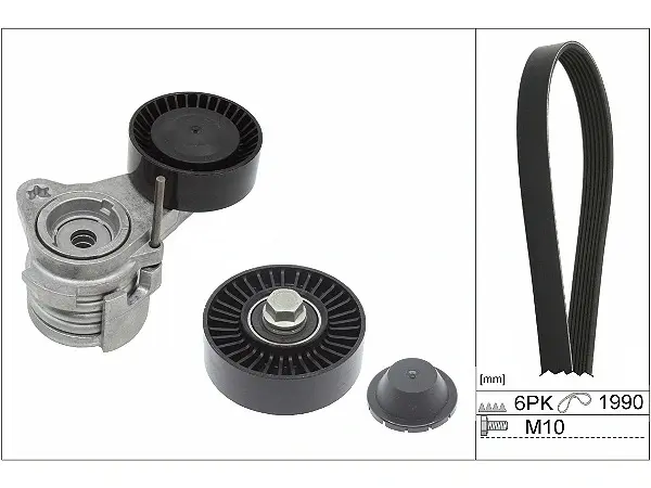 Комплект ременя генератора BMW 3 (E90)/5 (E60)/6 (E63)/7 (E65/E66/E67) 04-11 (6PK1990) 529 0043 10 INA 529-0043-10 (фото 1)