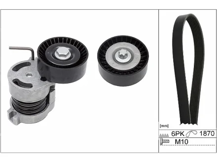 Комплект ременя генератора BMW 1 (E87/E88)/3 (E46/E90)/5 (E60) 1.6-2.0 01-10, N46B20, (6PK1870) 529 0044 10 INA 529-0044-10