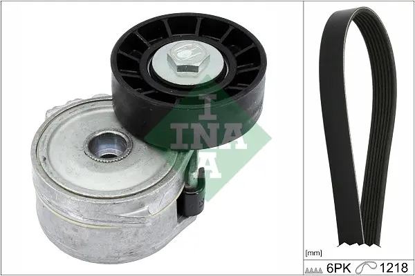 Комплект ременя генератора Citroen Jumpy/Fiat Scudo/Peugeot Expert 2.0HDi 04- (6PK1218) 529 0105 10 INA 529-0105-10 (фото 1)