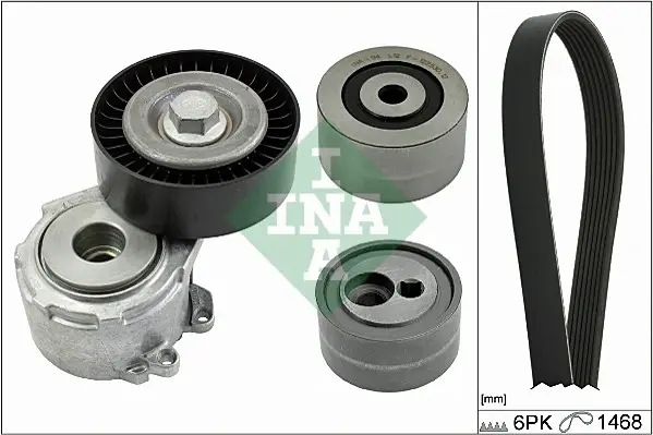 Комплект ременя генератора Fiat Scudo 2.0JTD 99- (6PK1468) 529 0156 10 INA 529-0156-10 (фото 1)