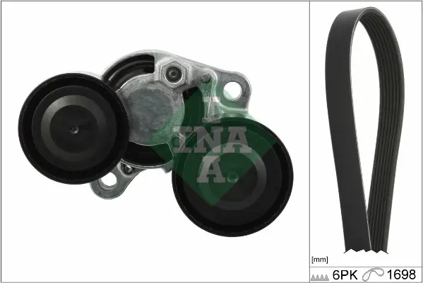 Комплект ременя генератора BMW 5 (F10)/7 (F01-F04)/X5 (F15/F85)/X6 (F16/F86) 08-19 N57 D30 (6PK1698) 529 0206 10 INA 529-0206-10 (фото 1)