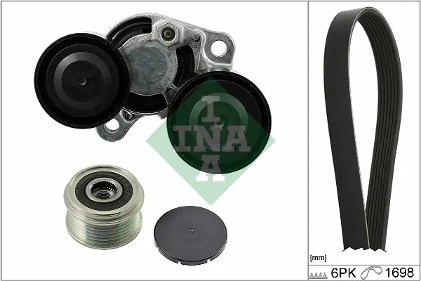 Комплект ременя генератора BMW 3 (E90/F30/F80)/5 (F10)/X5 (F15/F85) 04-16 (6PK 1698) N47D20 529 0206 20 INA 529-0206-20 (фото 1)