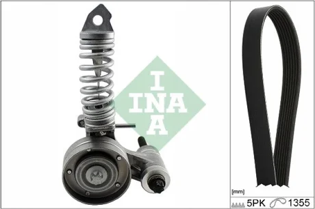 Комплект ременя генератора Opel Combo 1.4 04- (5PK1355) 529 0297 10 INA 529-0297-10