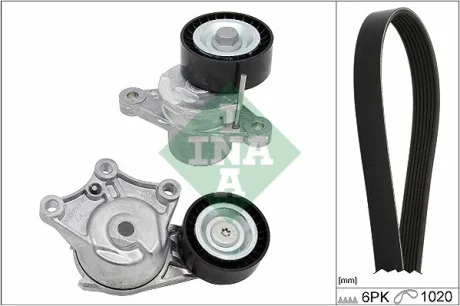 Комплект ременя генератора Citroen C3/C4/Peugeot 2008/208 1.4/1.6D 09- (6PK1020) 529 0323 10 INA 529-0323-10