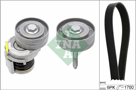 Комплект ременя генератора VW Golf V/VI/Passat 1.4TSI 06-16 (6PK 1700) 529 0341 10 INA 529-0341-10