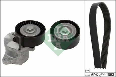 Комплект ременя генератора Opel Insignia 2.0 CDTI 08-17 (6PK 1853), A20DTR/DTC/DTL/DTJ/DT 529 0351 10 INA 529-0351-10