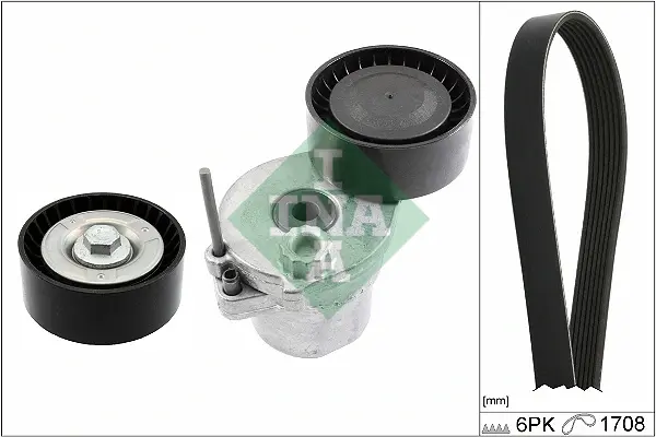 Комплект ременя генератора MB C-class (W204)/E-class (W212/W213) 08- (6PK1708) 529 0362 10 INA 529-0362-10 (фото 1)