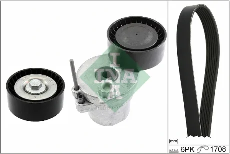 Комплект ременя генератора MB C-class (W204)/E-class (W212/W213) 08- (6PK1708) 529 0362 10 INA 529-0362-10