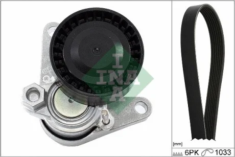 Комплект ременя генератора Audi A3/Skoda Kodiaq/VW Arteon 1.6D/2.0D 12-, (6PK 1033) 529 0367 10 INA 529-0367-10