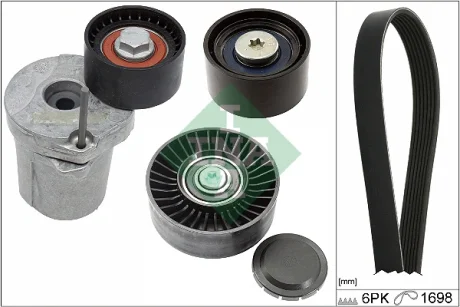 Комплект ременя генератора BMW 3 (E90/E91/E92/E93) 2.0/3.0D 04-13 (6PK 1698) N47D20 529 0369 10 INA 529-0369-10