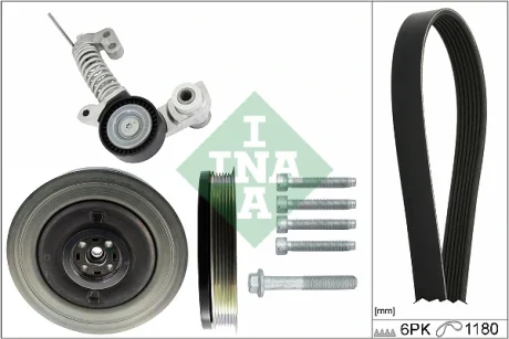 Комплект ременя генератора Volvo S60/S80/S90/V40/V60/V70/V90/XC40/XC60/XC70/XC90 13- (6PK1180) 529 0374 20 INA 529-0374-20