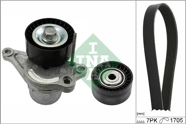 Комплект ременя генератора Renault Megane II 2.0 dCi 05-09/ Nissan Qasqai I/X-Trail II 2.0dCi 07- 529 0423 10 INA 529-0423-10 (фото 1)