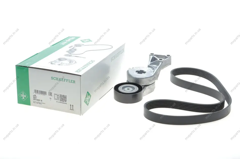 Комплект ременя генератора Audi A3/Seat Leon/Skoda Octavia/VW Caddy/Passat B6 1.6-2.0 03- (6PK1043) 529 0429 10 INA 529-0429-10 (фото 1)