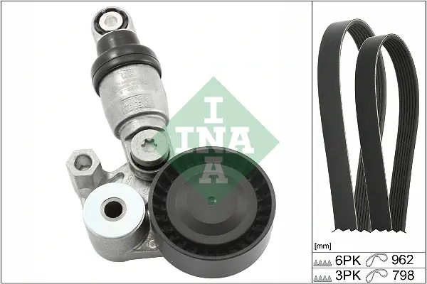 Комплект ременя генератора Mazda 3/6/CX-3/CX-5 2.0 11- (6PK962/3PK798) 529 0431 10 INA 529-0431-10 (фото 1)