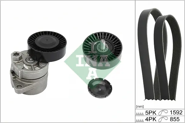 Комплект ременя генератора Kia Carnival 2.9 CRDi 99-06 (4PK855/5K1592) 529 0439 10 INA 529-0439-10 (фото 1)