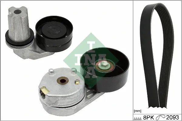 Комплект ременя генератора Land Rover Range Rover Sport 05-13/Discovery 2.7D 04- (8PK2093) 529 0445 10 INA 529-0445-10 (фото 1)