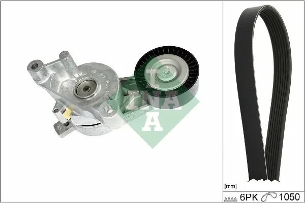 Комплект ременя генератора VW Caddy III 1.9 TDI/2.0 SDI 04-10 (6PK 1050) 529 0468 10 INA 529-0468-10 (фото 1)