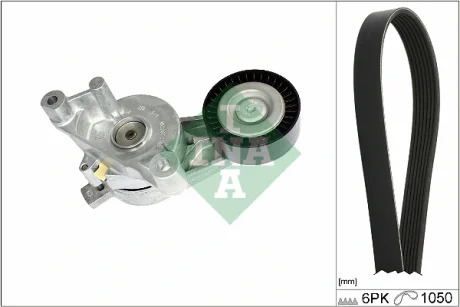 Комплект ременя генератора VW Caddy III 1.9 TDI/2.0 SDI 04-10 (6PK 1050) 529 0468 10 INA 529-0468-10