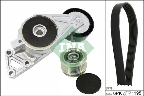 Комплект ременя генератора Audi A3/Seat Leon/Skoda Octavia/VW Caddy 1.4-2.0LPG 95-15, (6DPK 1195) 529 0470 20 INA 529-0470-20