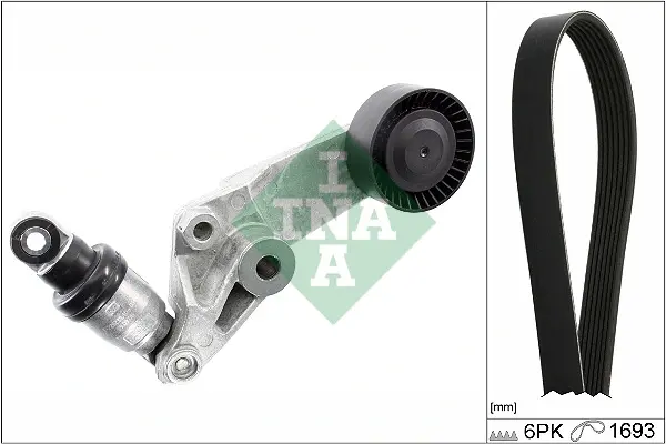 Комплект ременя генератора Toyota Corolla 1.4VVT- i/1.6VVT- i, 08/00 - 03/08, (6PK 1693) 529 0473 10 INA 529-0473-10 (фото 1)