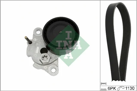 Комплект ременя генератора VW Golf VII/Passat B8/Tiguan 2.0TSI 13-, (6PK 1130) 529 0476 10 INA 529-0476-10