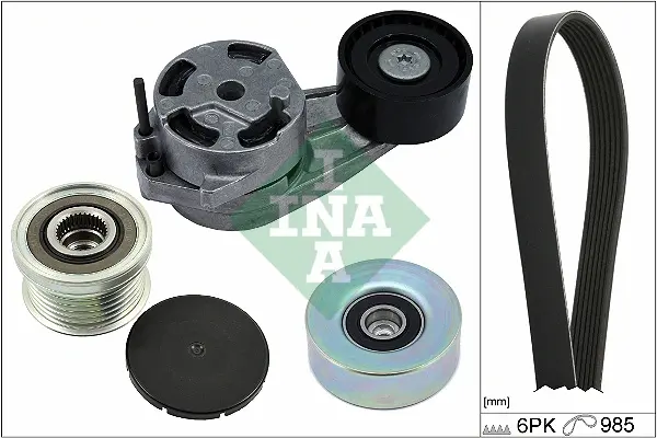 Комплект ременя генератора BMW 3 (F30/F80) 12-16 N13 B16 (6PK985) 529 0482 20 INA 529-0482-20 (фото 1)