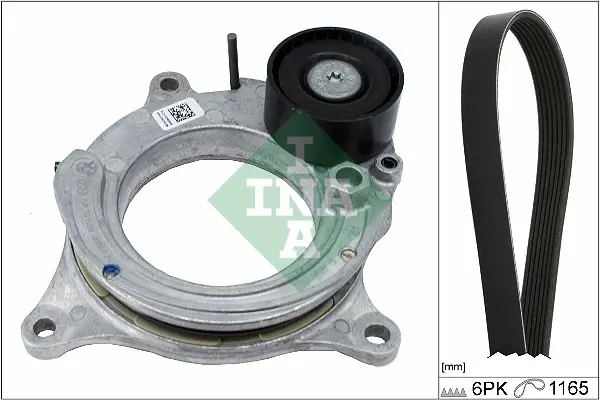 Комплект ременя генератора BMW 3 (F30, F80), 03/11 - 10/18, (6PK 1165), B38 B15A 529 0488 10 INA 529-0488-10 (фото 1)