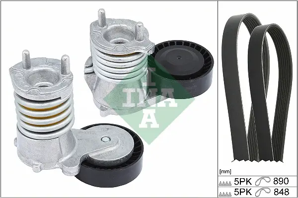 Комплект ременя генератора Ford Kuga I, 2.5, 02/08 - 11/12, (6DPK1817 + 5PK848) 529 0490 10 INA 529-0490-10 (фото 1)