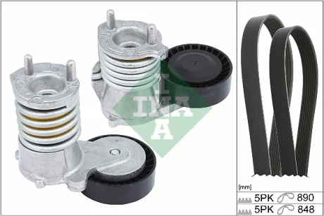Комплект ременя генератора Ford Kuga I, 2.5, 02/08 - 11/12, (6DPK1817 + 5PK848) 529 0490 10 INA 529-0490-10