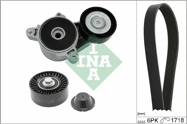Комплект ременя генератора Mitsubishi Outlander 2.0 DI-D 07-12 (6PK1718) 529 0515 10 INA 529-0515-10 (фото 1)