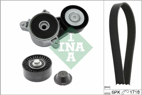 Комплект ременя генератора Mitsubishi Outlander 2.0 DI-D 07-12 (6PK1718) 529 0515 10 INA 529-0515-10