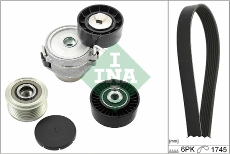 Комплект ременя генератора Ford Galaxy/Mondeo 2.2 TDCi 08-15 (6PK1745) 529 0518 20 INA 529-0518-20
