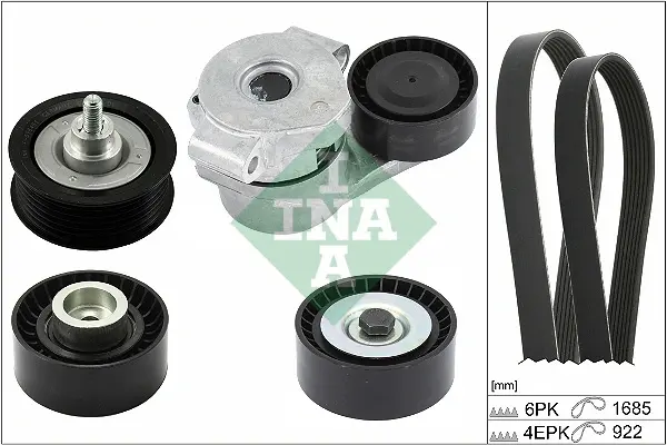 Комплект ременя генератора Ford Transit Custom 2.2 TDCi 12-15 (6PK1685/4PK922) 529 0527 10 INA 529-0527-10 (фото 1)