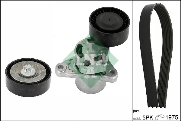 Комплект ременя генератора MB E-class (S213/A238/C238) 18- OM656 (5PK1975) 529 0545 10 INA 529-0545-10 (фото 1)