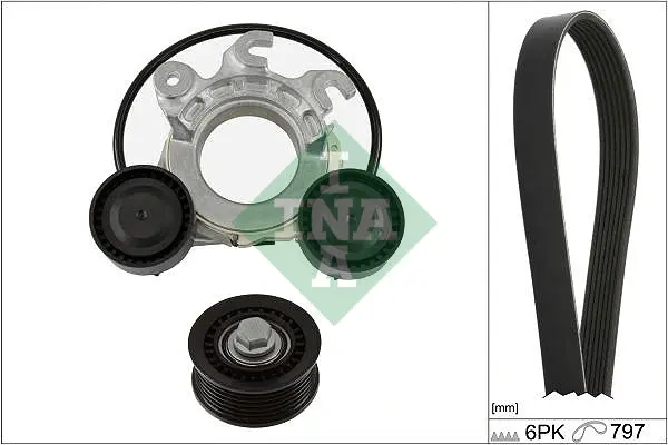 Комплект ременя генератора Peugeot 3008 SUV Hybrid4 (M45GBU) 1.6 19- (6APK797) 529 0552 10 INA 529-0552-10 (фото 1)