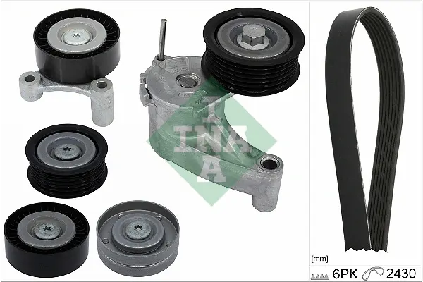 Комплект ременя генератора Volvo S60/S90/V60/V90/XC60/XC90 13-22 (6PK2430) 529 0554 10 INA 529-0554-10 (фото 1)