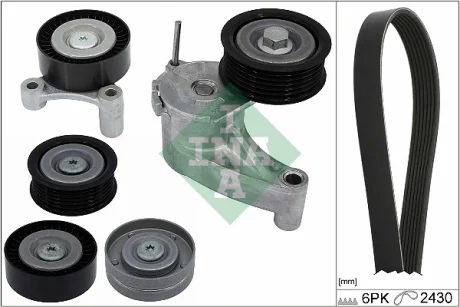 Комплект ременя генератора Volvo S60/S90/V60/V90/XC60/XC90 13-22 (6PK2430) 529 0554 10 INA 529-0554-10