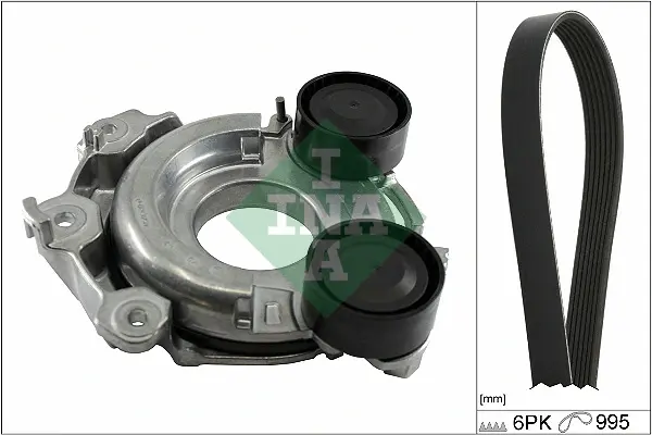 Комплект ременя генератора Mazda 3/CX-30/MX-30 19- (6PK995) 529 0563 10 INA 529-0563-10 (фото 1)