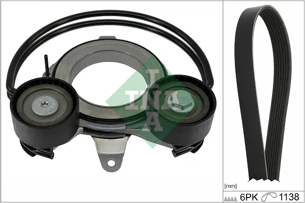 Комплект ременя генератора Audi A4/A6/A7/Q5 2.0H 17- (6PK1138) 529 0571 10 INA 529-0571-10 (фото 1)