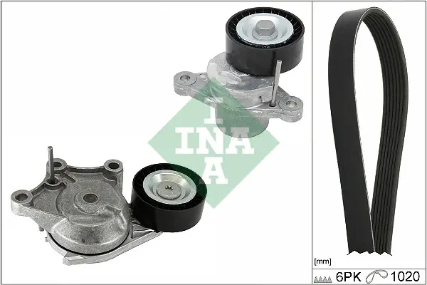 Комплект ременя генератора Citroen Berlingo/Peugeot Partner 1.6 HDi 10- (6PK1020) 529 0578 10 INA 529-0578-10 (фото 1)