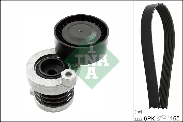Комплект ременя генератора Renault Kangoo 1.5 dCi 17- (6PK1165), K9K/OM608.915 529 0590 10 INA 529-0590-10 (фото 1)