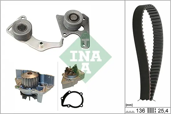 Комплект ГРМ + помпа Citroen Jumper/Jumpy/Berlingo 1.9D/TD 94-02 530 0096 31 INA 530-0096-31 (фото 1)