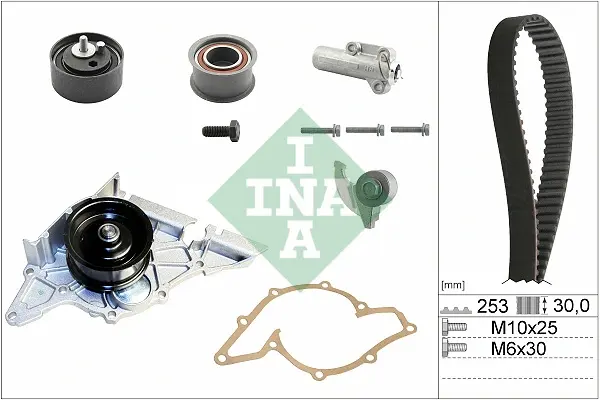 Комплект ГРМ + помпа Audi A4/A6/ VW Passat 2.4/2.8 V6, 95-05 (30x253z) 530 0179 33 INA 530-0179-33 (фото 1)